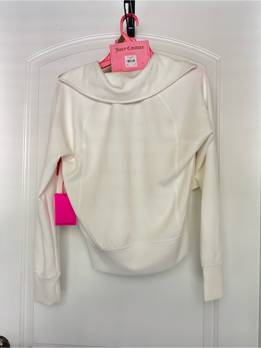Juicy Couture Cream Half-Zip Pullover & Drawstring Shorts Lounge Set - Picture 4 of 8